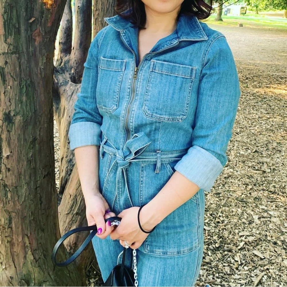 Express denim utility suit